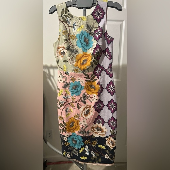 Anthropology Maeve Yellow and Purple Halter Sheath Midi Dress size 8 - Picture 1 of 4